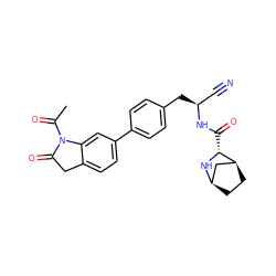 CC(=O)N1C(=O)Cc2ccc(-c3ccc(C[C@@H](C#N)NC(=O)[C@H]4N[C@@H]5CC[C@H]4C5)cc3)cc21 ZINC000261135350