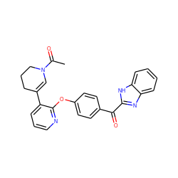 CC(=O)N1C=C(c2cccnc2Oc2ccc(C(=O)c3nc4ccccc4[nH]3)cc2)CCC1 ZINC000139374275