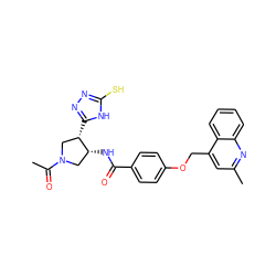 CC(=O)N1C[C@@H](NC(=O)c2ccc(OCc3cc(C)nc4ccccc34)cc2)[C@@H](c2nnc(S)[nH]2)C1 ZINC000003948919