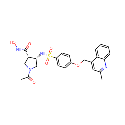 CC(=O)N1C[C@@H](NS(=O)(=O)c2ccc(OCc3cc(C)nc4ccccc34)cc2)[C@@H](C(=O)NO)C1 ZINC000036485879