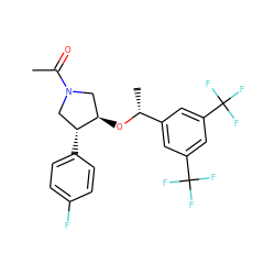 CC(=O)N1C[C@@H](O[C@H](C)c2cc(C(F)(F)F)cc(C(F)(F)F)c2)[C@H](c2ccc(F)cc2)C1 ZINC000028961435