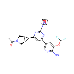 CC(=O)N1C[C@@H]2[C@H](c3cc(-c4cnc(N)c(OC(F)F)c4)nc(N4CC5CC4C5)n3)[C@@H]2C1 ZINC000653750413