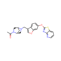 CC(=O)N1C[C@@H]2C[C@H]1CN2Cc1coc2cc(Oc3nc4ncccc4s3)ccc12 ZINC000095595797