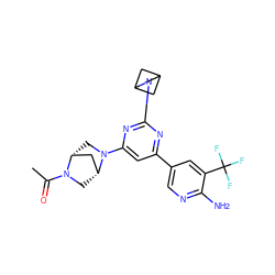 CC(=O)N1C[C@@H]2C[C@H]1CN2c1cc(-c2cnc(N)c(C(F)(F)F)c2)nc(N2CC3CC2C3)n1 ZINC000653767394