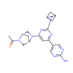 CC(=O)N1C[C@@H]2C[C@H]1CN2c1cc(-c2cnc(N)nc2)nc(N2CC3CC2C3)n1 ZINC000221230924