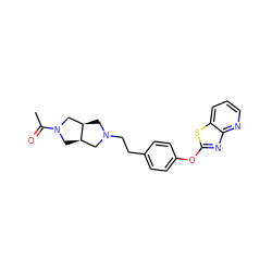 CC(=O)N1C[C@@H]2CN(CCc3ccc(Oc4nc5ncccc5s4)cc3)C[C@@H]2C1 ZINC000095560180