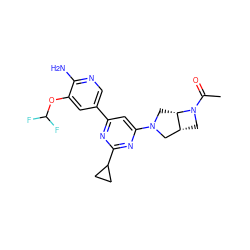 CC(=O)N1C[C@@H]2CN(c3cc(-c4cnc(N)c(OC(F)F)c4)nc(C4CC4)n3)C[C@@H]21 ZINC000653678282