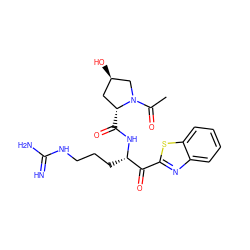 CC(=O)N1C[C@H](O)C[C@H]1C(=O)N[C@@H](CCCNC(=N)N)C(=O)c1nc2ccccc2s1 ZINC000003916454