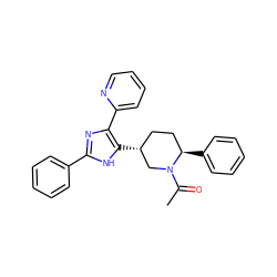 CC(=O)N1C[C@H](c2[nH]c(-c3ccccc3)nc2-c2ccccn2)CC[C@H]1c1ccccc1 ZINC000142696274