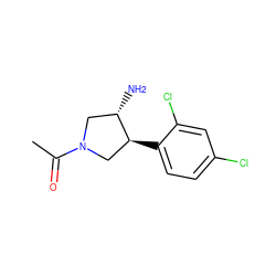 CC(=O)N1C[C@H](c2ccc(Cl)cc2Cl)[C@@H](N)C1 ZINC000014958655