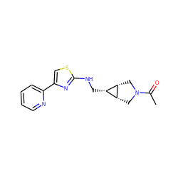 CC(=O)N1C[C@H]2[C@@H](CNc3nc(-c4ccccn4)cs3)[C@H]2C1 ZINC000101637789