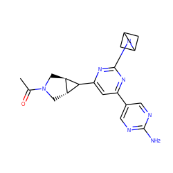 CC(=O)N1C[C@H]2C(c3cc(-c4cnc(N)nc4)nc(N4CC5CC4C5)n3)[C@@H]2C1 ZINC000221189819