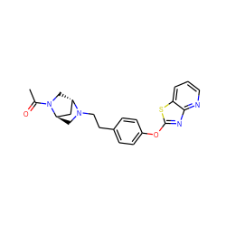 CC(=O)N1C[C@H]2C[C@H]1CN2CCc1ccc(Oc2nc3ncccc3s2)cc1 ZINC000101597688