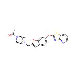 CC(=O)N1C[C@H]2C[C@H]1CN2Cc1cc2ccc(Oc3nc4ncccc4s3)cc2o1 ZINC000101656281