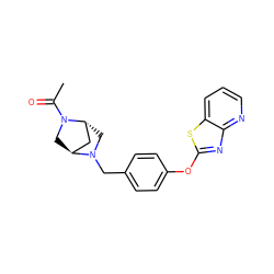 CC(=O)N1C[C@H]2C[C@H]1CN2Cc1ccc(Oc2nc3ncccc3s2)cc1 ZINC000101597614