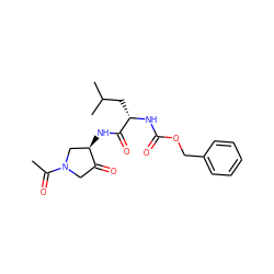 CC(=O)N1CC(=O)[C@H](NC(=O)[C@H](CC(C)C)NC(=O)OCc2ccccc2)C1 ZINC000013862032