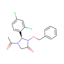 CC(=O)N1CC(=O)N(OCc2ccccc2)[C@@H]1c1ccc(Cl)cc1Cl ZINC000005171906