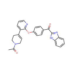 CC(=O)N1CC=C(c2cccnc2Oc2ccc(C(=O)c3nc4ccccc4[nH]3)cc2)CC1 ZINC000139306900