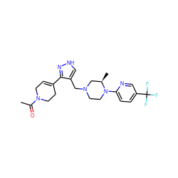 CC(=O)N1CC=C(c2n[nH]cc2CN2CCN(c3ccc(C(F)(F)F)cn3)[C@H](C)C2)CC1 ZINC000115172996