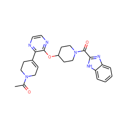 CC(=O)N1CC=C(c2nccnc2OC2CCN(C(=O)c3nc4ccccc4[nH]3)CC2)CC1 ZINC000096168874