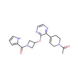 CC(=O)N1CC=C(c2nccnc2OC2CN(C(=O)c3ccc[nH]3)C2)CC1 ZINC000096168882