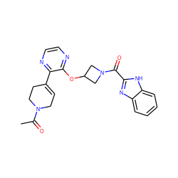 CC(=O)N1CC=C(c2nccnc2OC2CN(C(=O)c3nc4ccccc4[nH]3)C2)CC1 ZINC000096168875