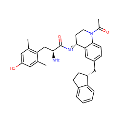 CC(=O)N1CC[C@@H](NC(=O)[C@@H](N)Cc2c(C)cc(O)cc2C)c2cc(C[C@H]3CCc4ccccc43)ccc21 ZINC000473152309