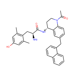 CC(=O)N1CC[C@@H](NC(=O)[C@@H](N)Cc2c(C)cc(O)cc2C)c2cc(Cc3cccc4ccccc34)ccc21 ZINC000473152679