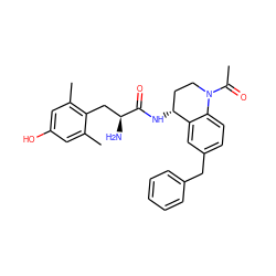 CC(=O)N1CC[C@@H](NC(=O)[C@@H](N)Cc2c(C)cc(O)cc2C)c2cc(Cc3ccccc3)ccc21 ZINC000473150564