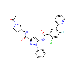 CC(=O)N1CC[C@@H](NC(=O)c2cc(NC(=O)c3cc(-c4ccccn4)c(F)cc3Cl)n(-c3ccccc3)n2)C1 ZINC001772608546