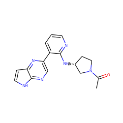 CC(=O)N1CC[C@@H](Nc2ncccc2-c2cnc3[nH]ccc3n2)C1 ZINC000169108418