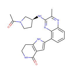 CC(=O)N1CC[C@H](Nc2nc3c(-c4cc5c([nH]4)CCNC5=O)cccc3nc2C)C1 ZINC000222425482