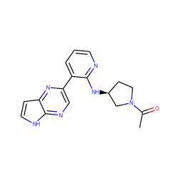 CC(=O)N1CC[C@H](Nc2ncccc2-c2cnc3[nH]ccc3n2)C1 ZINC000169109273