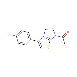 CC(=O)N1CC[n+]2c(-c3ccc(Cl)cc3)csc21 ZINC000013110963