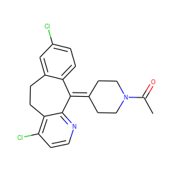 CC(=O)N1CCC(=C2c3ccc(Cl)cc3CCc3c(Cl)ccnc32)CC1 ZINC000026015207