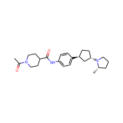 CC(=O)N1CCC(C(=O)Nc2ccc([C@H]3CC[C@H](N4CCC[C@@H]4C)C3)cc2)CC1 ZINC000199825811