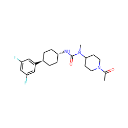 CC(=O)N1CCC(N(C)C(=O)N[C@H]2CC[C@H](c3cc(F)cc(F)c3)CC2)CC1 ZINC000261184528