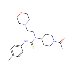 CC(=O)N1CCC(N(CCN2CCOCC2)C(=S)Nc2ccc(C)cc2)CC1 ZINC000013543547