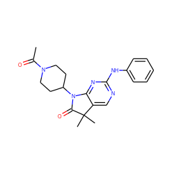 CC(=O)N1CCC(N2C(=O)C(C)(C)c3cnc(Nc4ccccc4)nc32)CC1 ZINC001772608364