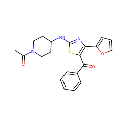 CC(=O)N1CCC(Nc2nc(-c3ccco3)c(C(=O)c3ccccc3)s2)CC1 ZINC000040862461