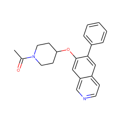 CC(=O)N1CCC(Oc2cc3cnccc3cc2-c2ccccc2)CC1 ZINC000040937418