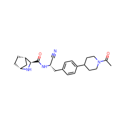 CC(=O)N1CCC(c2ccc(C[C@@H](C#N)NC(=O)[C@H]3N[C@@H]4CC[C@H]3C4)cc2)CC1 ZINC000221931933