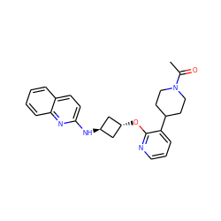 CC(=O)N1CCC(c2cccnc2O[C@H]2C[C@H](Nc3ccc4ccccc4n3)C2)CC1 ZINC000146067882