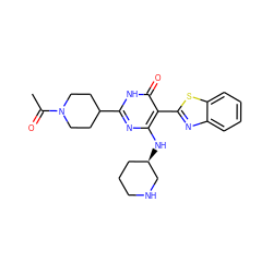 CC(=O)N1CCC(c2nc(N[C@@H]3CCCNC3)c(-c3nc4ccccc4s3)c(=O)[nH]2)CC1 ZINC001772577029