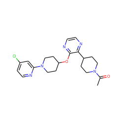 CC(=O)N1CCC(c2nccnc2OC2CCN(c3cc(Cl)ccn3)CC2)CC1 ZINC000096169035