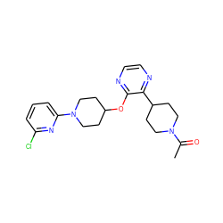 CC(=O)N1CCC(c2nccnc2OC2CCN(c3cccc(Cl)n3)CC2)CC1 ZINC000096169033