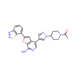 CC(=O)N1CCC(n2cc(-c3cnc(N)c4oc(-c5cccc6nnsc56)cc34)cn2)CC1 ZINC000072316188