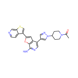 CC(=O)N1CCC(n2cc(-c3cnc(N)c4oc(-c5csc6cnccc56)cc34)cn2)CC1 ZINC000096274089