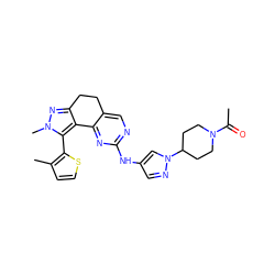 CC(=O)N1CCC(n2cc(Nc3ncc4c(n3)-c3c(nn(C)c3-c3sccc3C)CC4)cn2)CC1 ZINC000169702266
