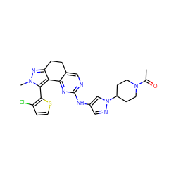 CC(=O)N1CCC(n2cc(Nc3ncc4c(n3)-c3c(nn(C)c3-c3sccc3Cl)CC4)cn2)CC1 ZINC000169702262